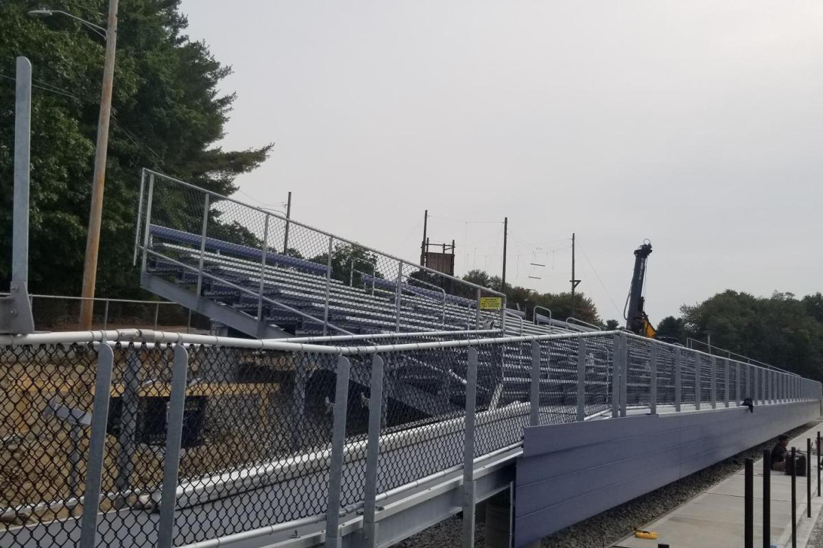 Bleachers and handicap ramp