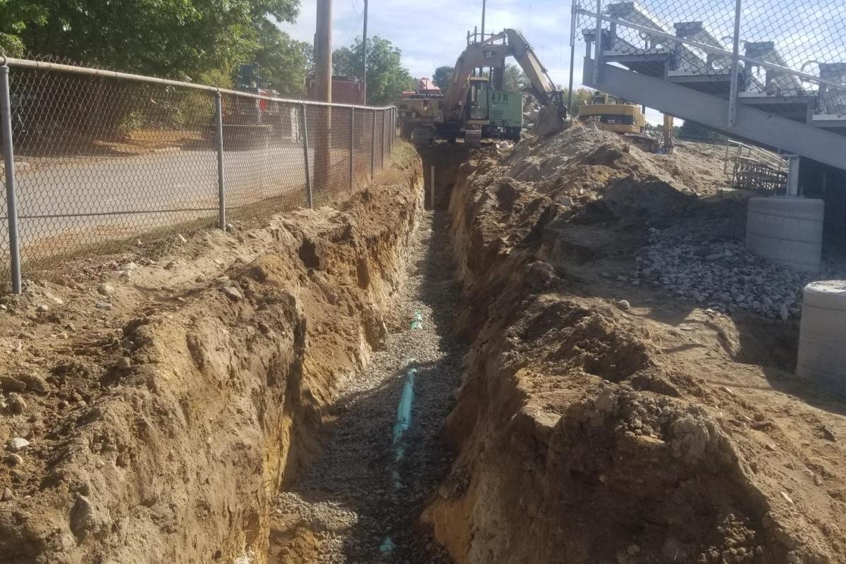 Sewer Line to Plaza