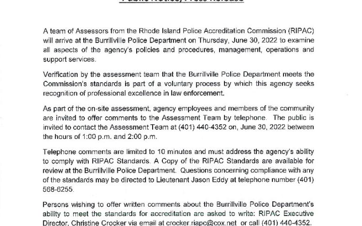 RIPAC Assessment Notice